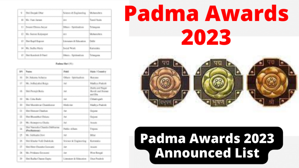 Padma Awards 2023 Winner List Full List Of 106 Recipients Named For 