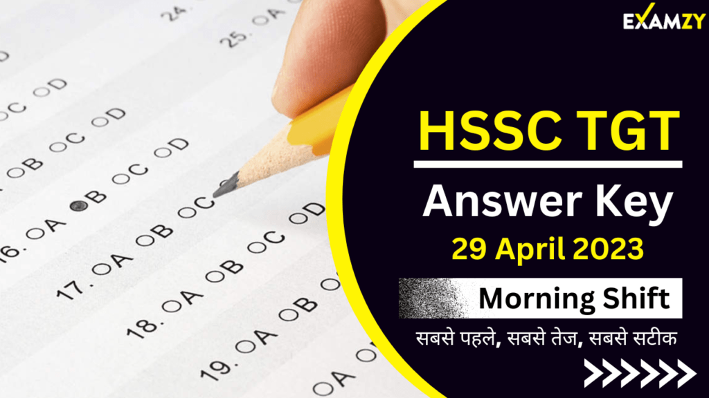 HSSC TGT Answer Key 29 April 2023 Shift 1