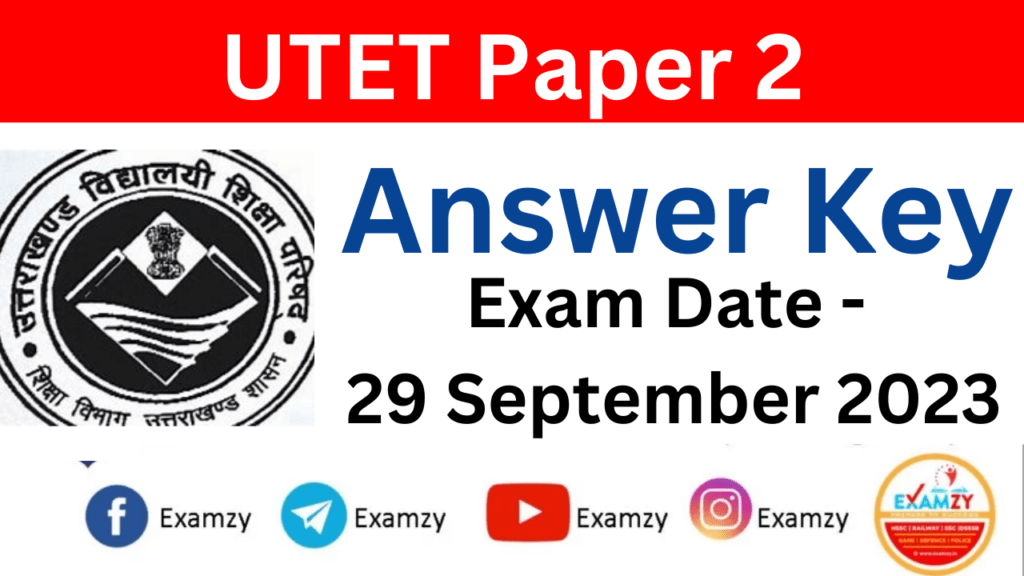 UTET Paper 2 Answer Key 29 September 2023