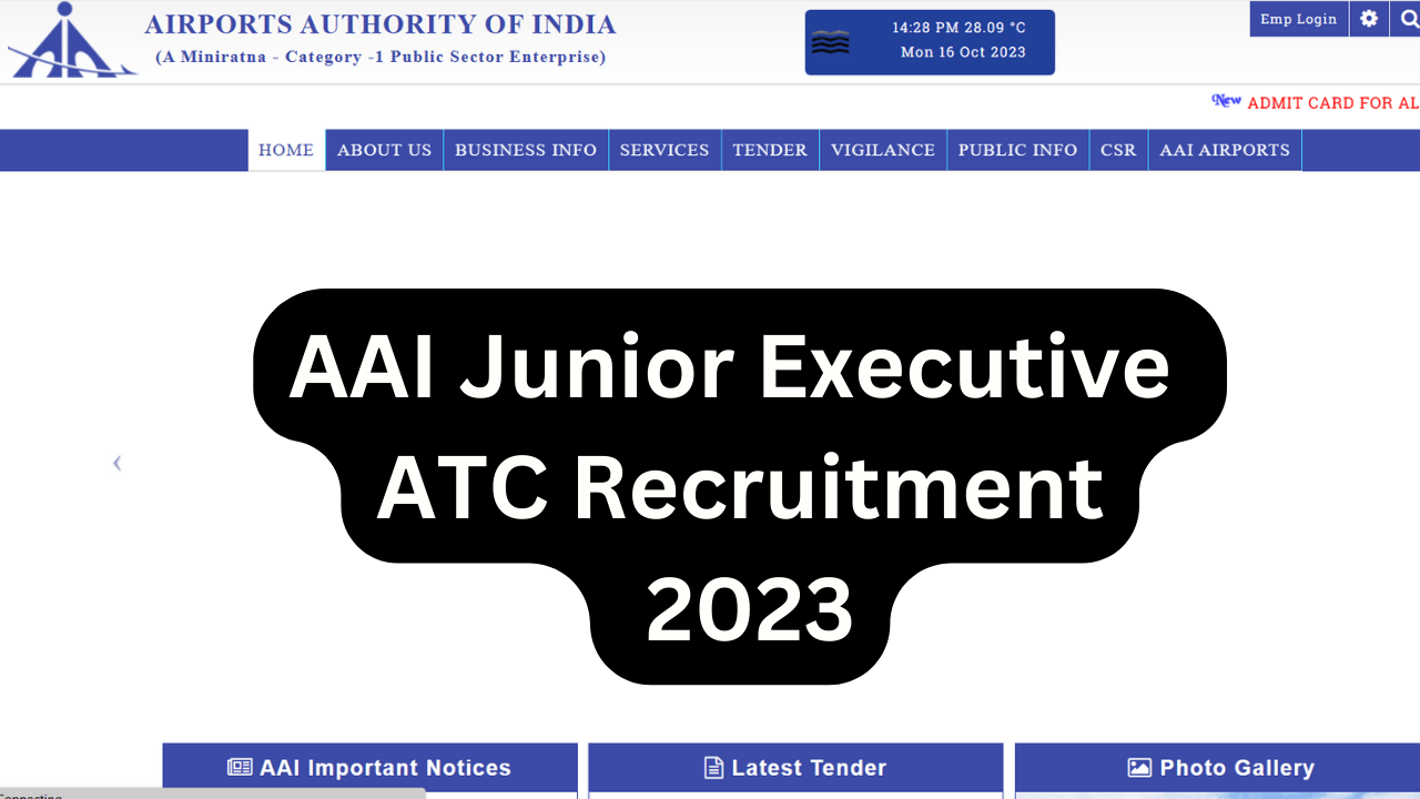 AAI Junior Executive ATC Recruitment 2023 Notification OUT, Apply