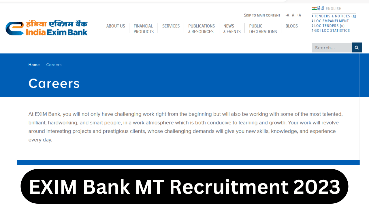 Exim Bank Mt Recruitment 2023 Notification Out Apply Online Examzy