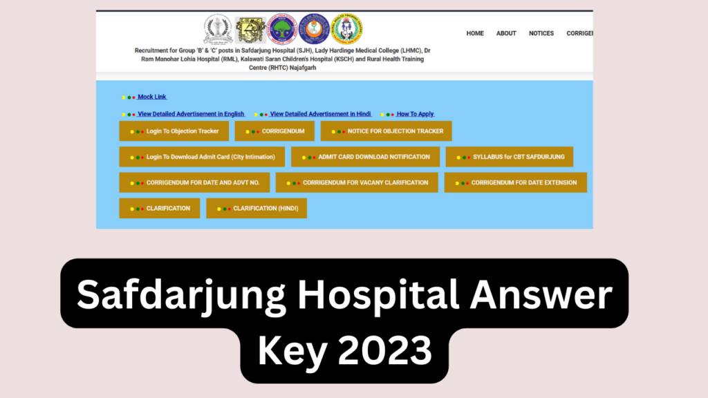 Safdarjung Hospital Answer Key 2023
