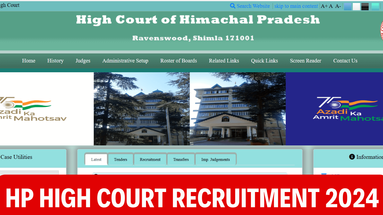 HP High Court Recruitment 2024 Notification OUT For Various Posts   HP High Court Recruitment 2024 