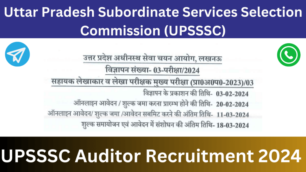 UPSSSC Auditor Recruitment 2024