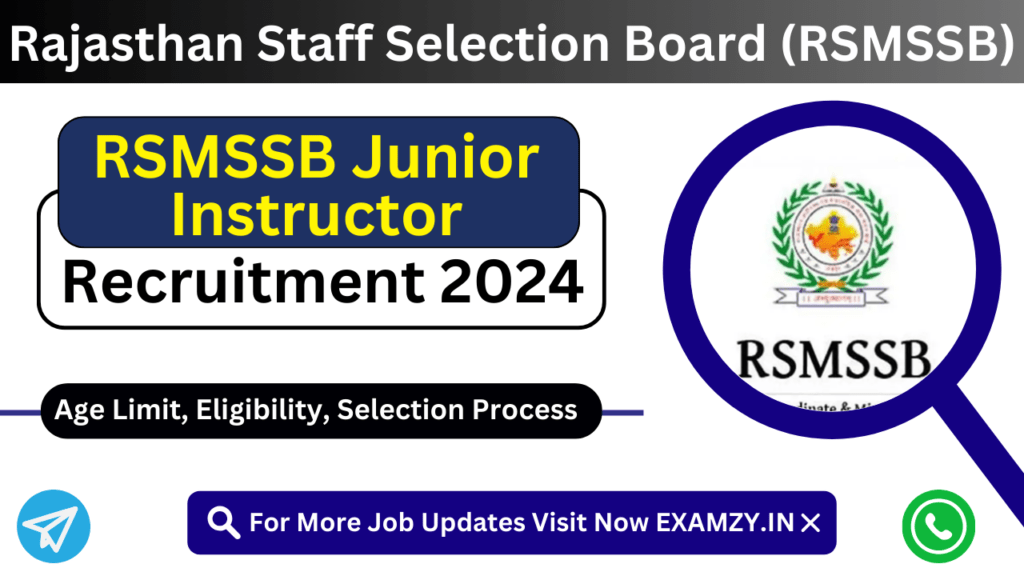 RSMSSB Junior Instructor Recruitment 2024
