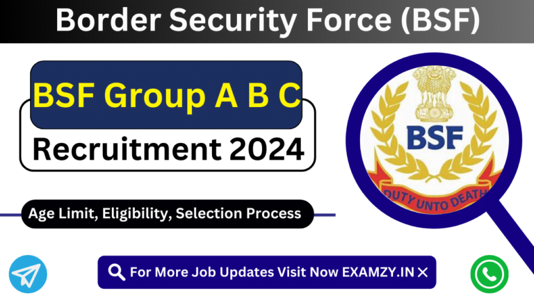 BSF Group A B C Recruitment 2024 Paramedical, Workshop, And Veterinary ...