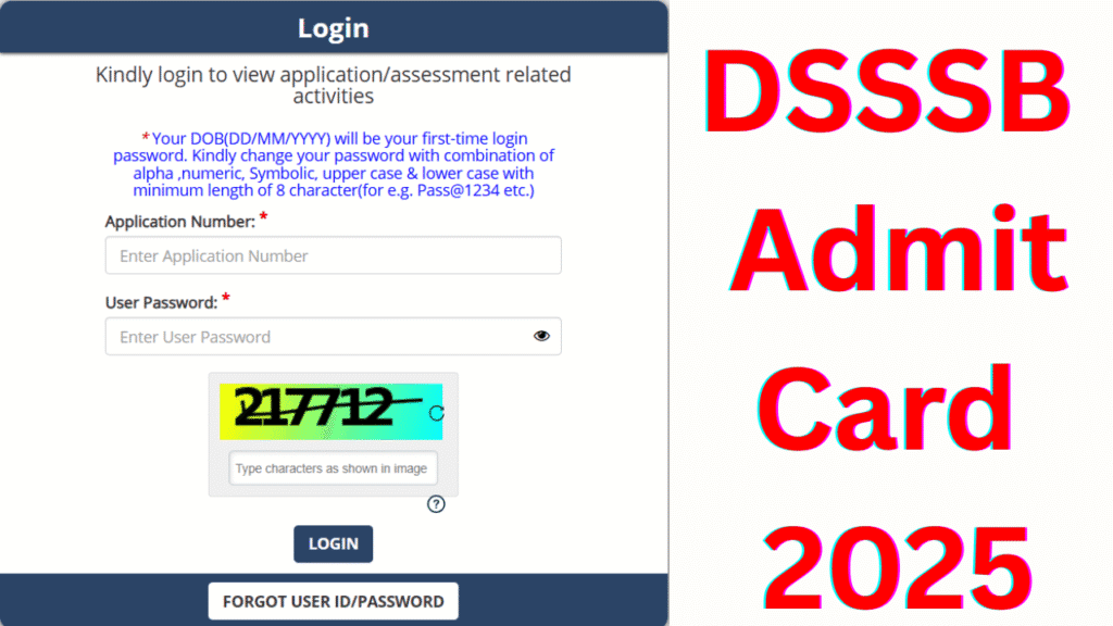 DSSSB Admit Card 2025 and Exam Date Notice of Various Posts, Download Link 1 DSSSB Admit Card 2025