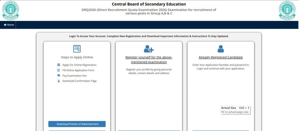 CBSE Recruitment 2025-26