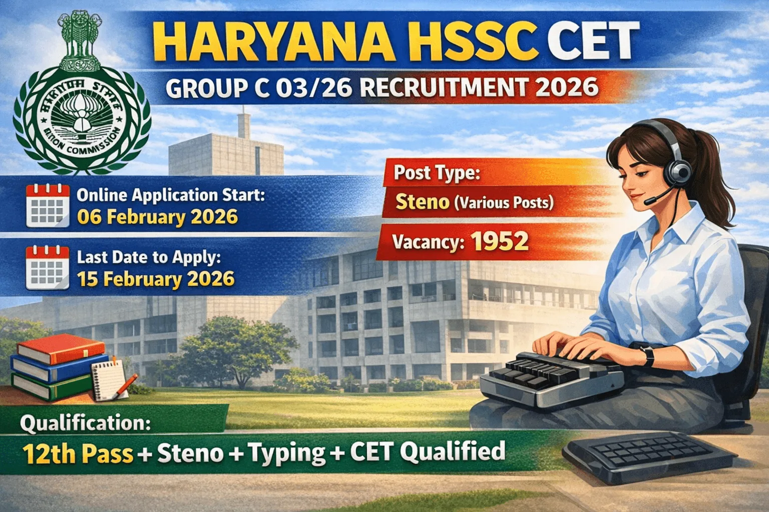 HSSC Advt 3/2026 Steno