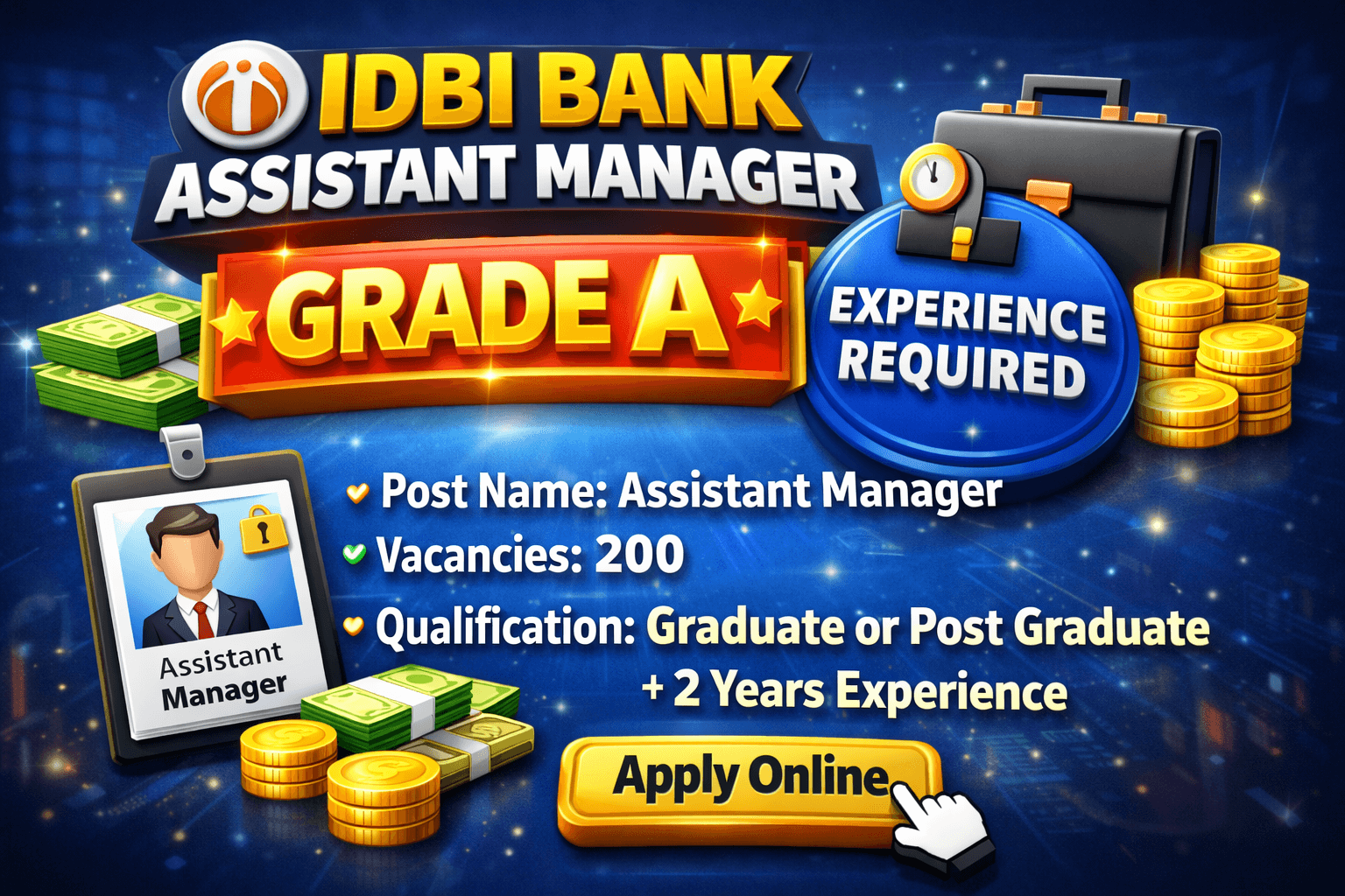 IDBI Bank Assistant Manager Grade A Recruitment 2026