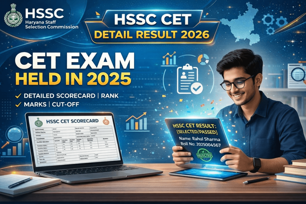 HSSC CET Detail Result 2026