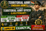 Territorial Army (TA) Officer Recruitment 2026 Notification Out: Apply Online, Last Date Near 3 Territorial Army Officer Recruitment 2026 Notification