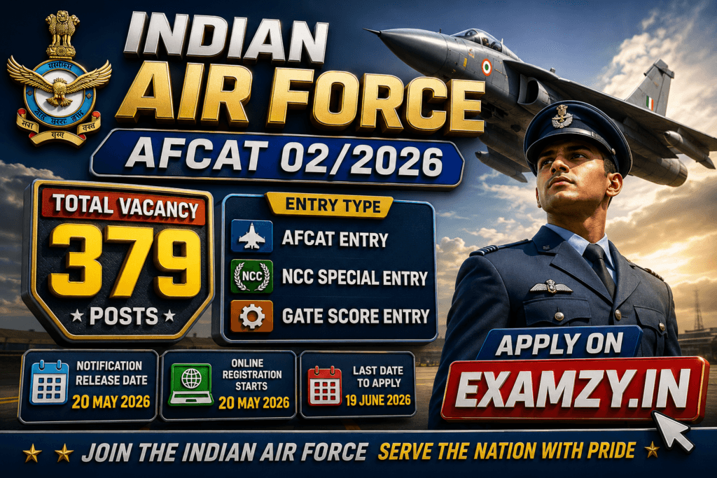AFCAT 02/2026 Notification Out For Air Force Common Admission Test, 379 Vacancies, Apply Online Form 1 ChatGPT Image May 21 2026 10 36 14 AM
