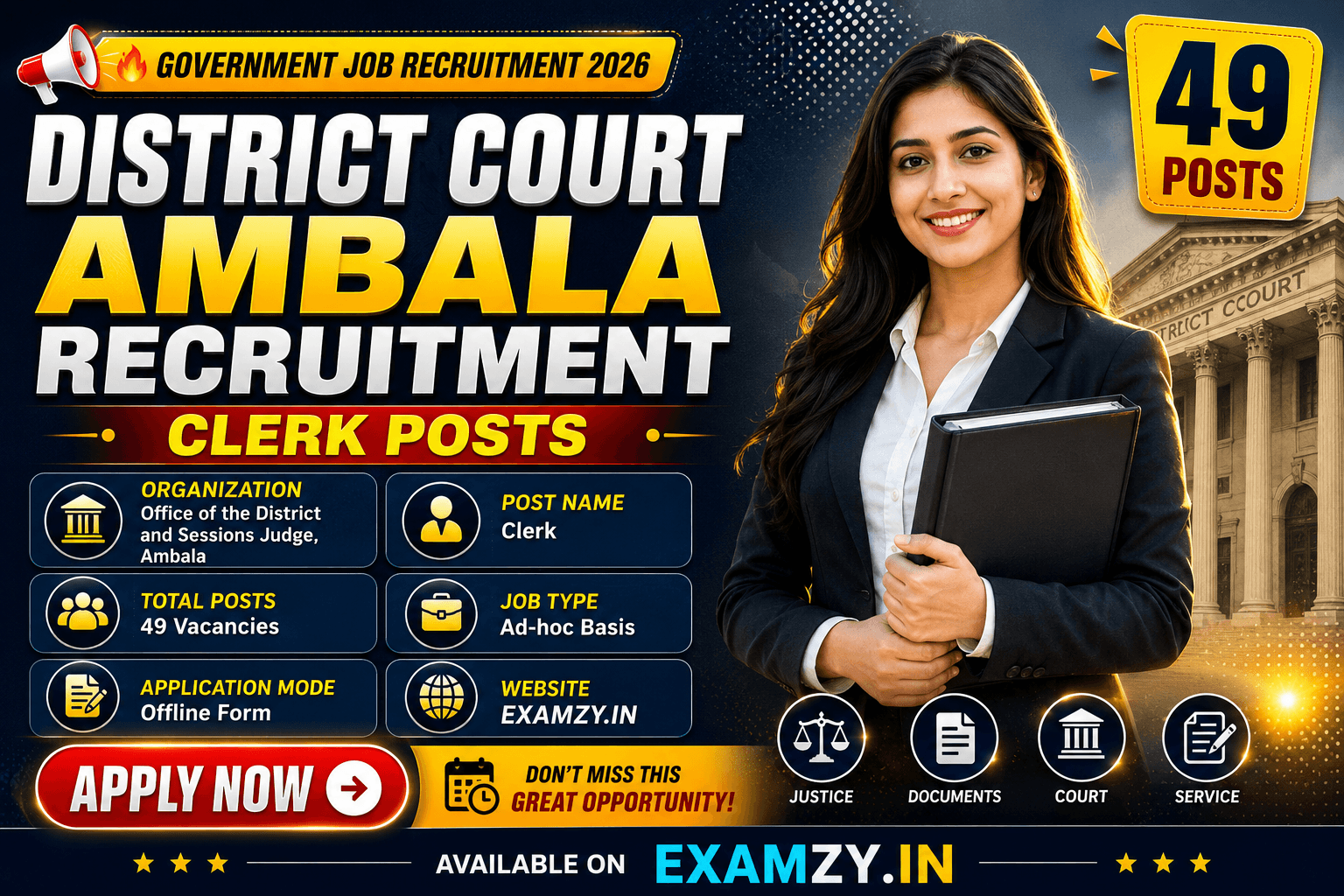 Ambala Court Clerk Recruitment 2026