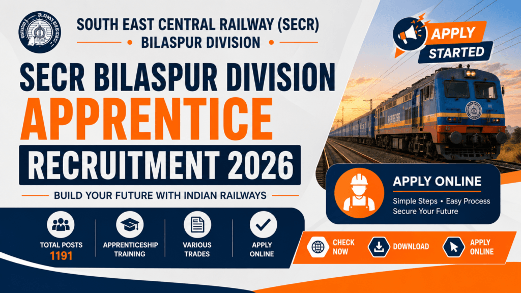 RRC SECR Bilaspur Apprentice Recruitment 2026
