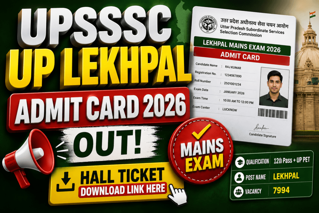 UPSSSC UP Lekhpal Admit Card 2026