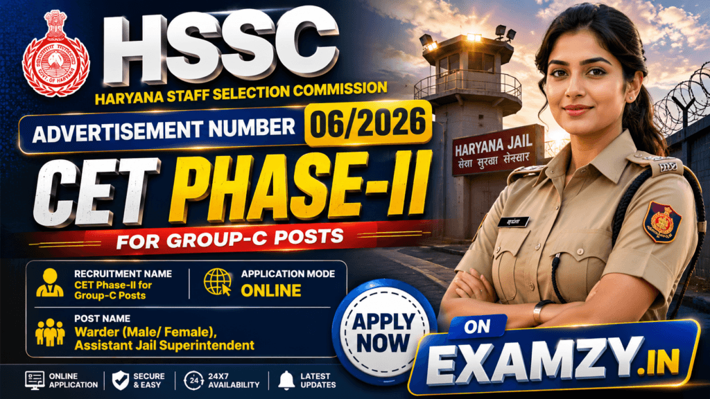 HSSC CET Group C Recruitment Advt. 06/2026: Warder, Matron, and Assistant Superintendent Jail, Apply Online Form 1 HSSC CET Group C Recruitment