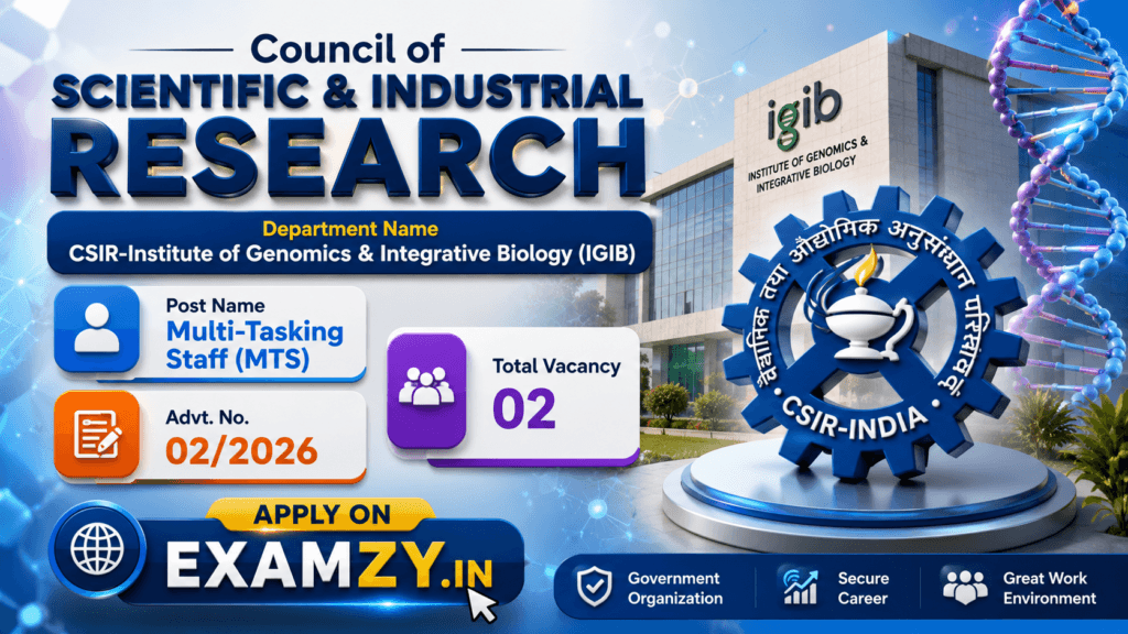 CSIR IGIB MTS Recruitment 2026
