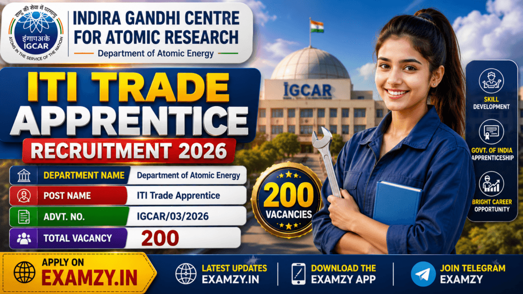 IGCAR Apprentice Recruitment 2026 Notification OUT For 200 Posts, Apply Online Form 1 IGCAR Apprentice Recruitment 2026