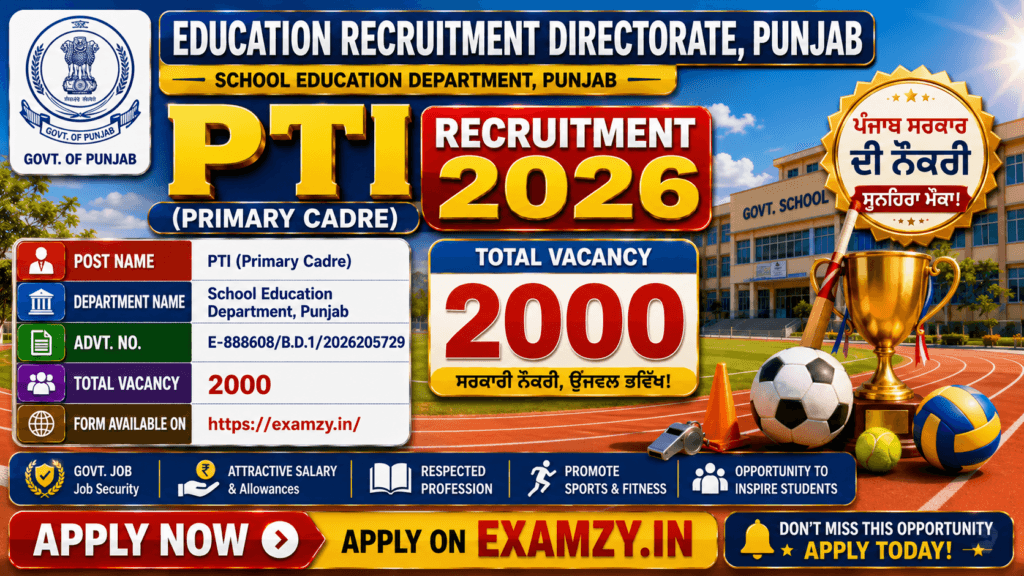 Punjab PTI Recruitment 2026
