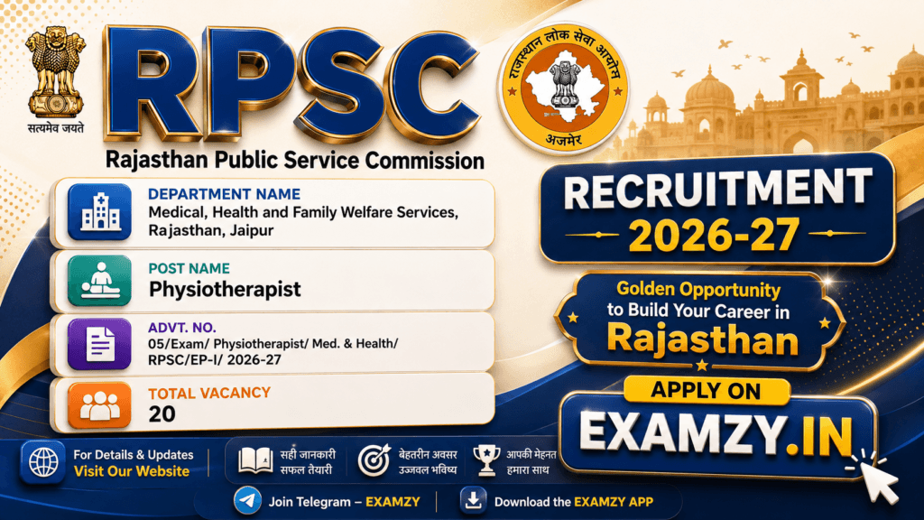 RPSC Physiotherapist Recruitment