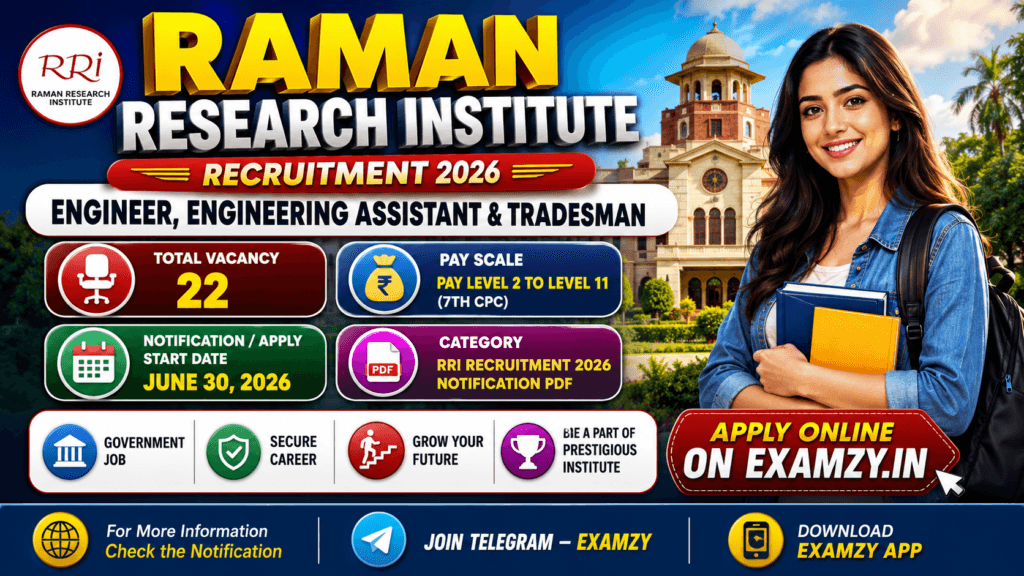 RRI Recruitment 2026 Notification OUT For Various Posts; Apply Online Form 1 RRI Recruitment 2026