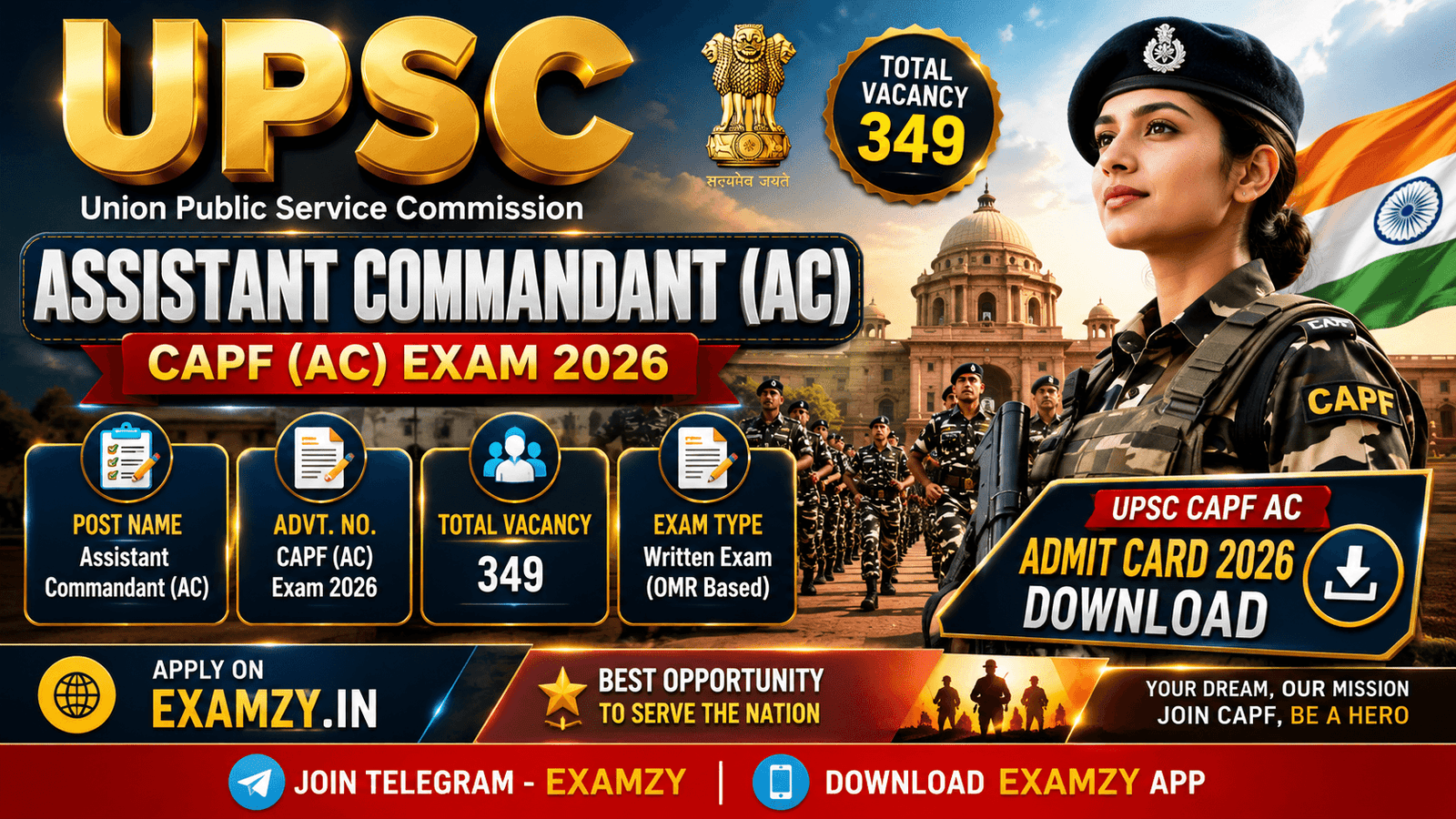 UPSC CAPF AC Admit Card 2026