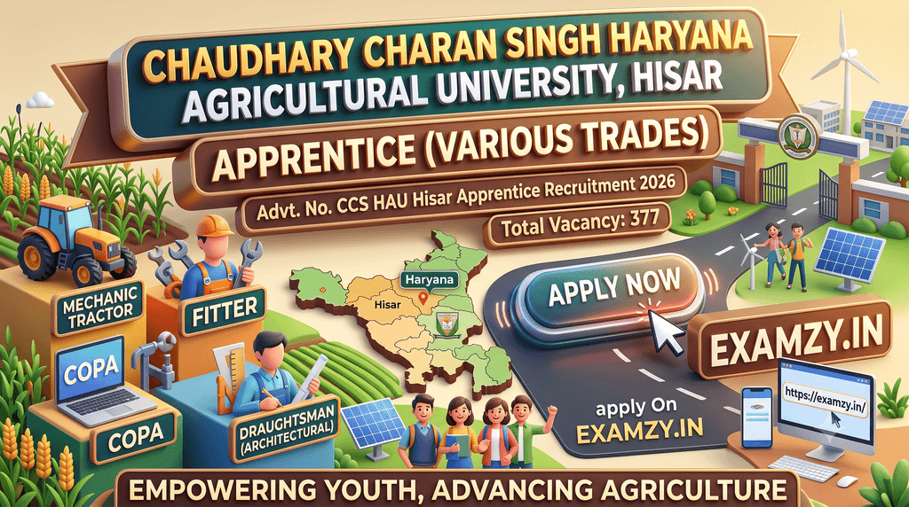 CCS HAU Apprentice Recruitment 2026 Notification OUT For 377 Posts, Apply Online Form 1 CCS HAU Apprentice Recruitment 2026