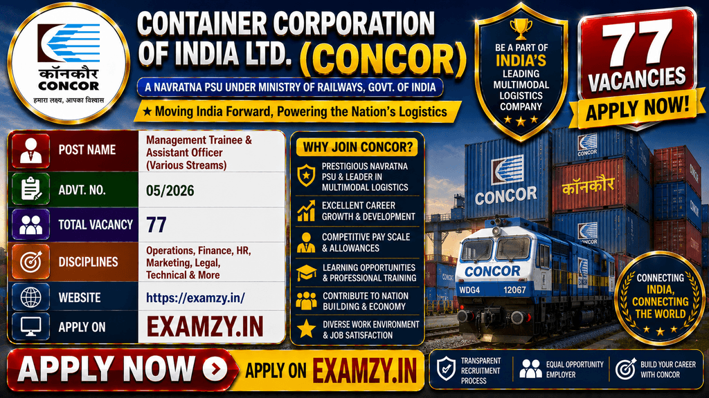 CONCOR Recruitment 2026