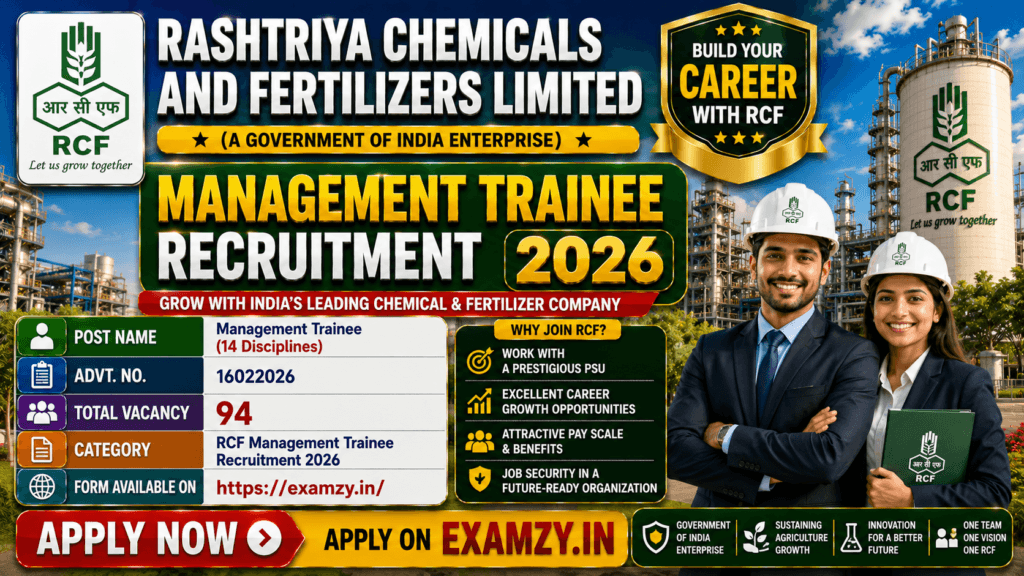 RCFL MT Recruitment 2026 Notification OUT, Management Trainee 94 Posts, Apply Online Form 1 RCFL MT Recruitment 2026