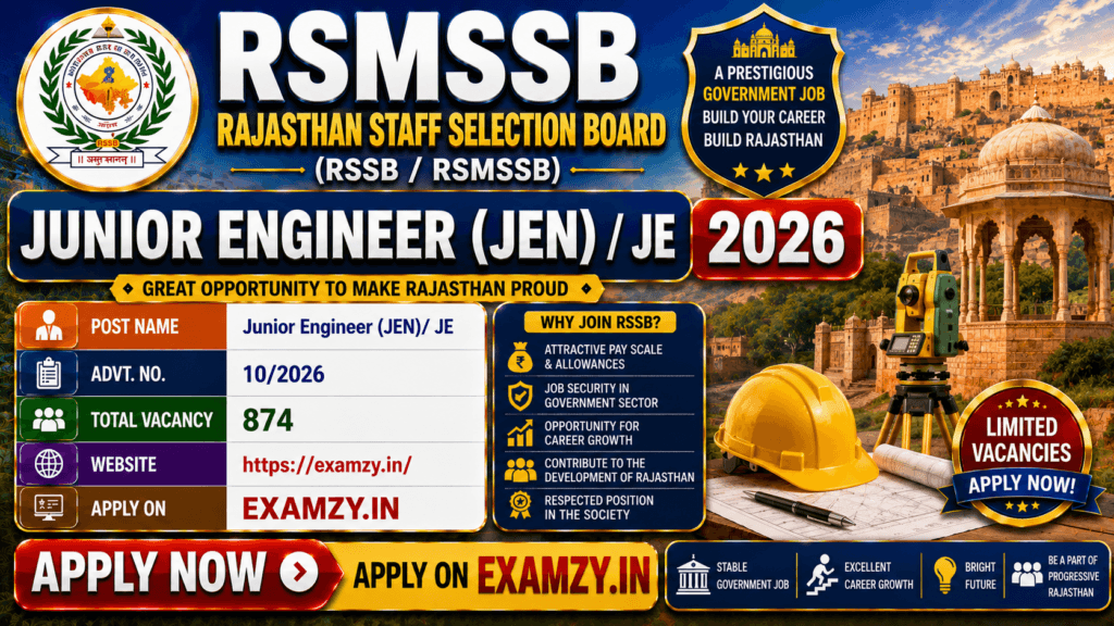 Rajasthan RSSB JEN Recruitment 2026