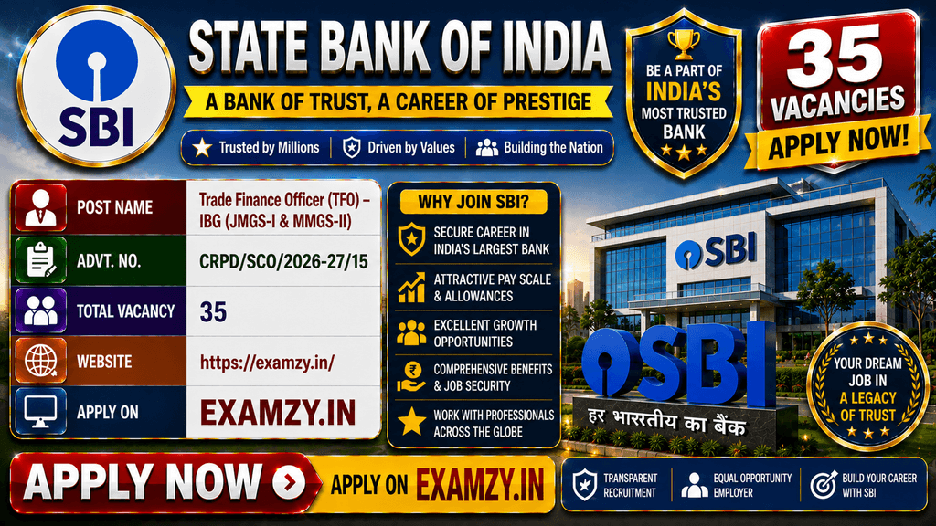 SBI SCO Trade Finance Officer Recruitment 2026 Notification OUT For 35 Posts, Apply Online Form 1 SBI SCO Trade Finance Officer Recruitment