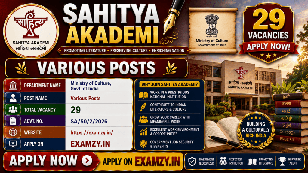 Sahitya Akademie Recruitment 2026