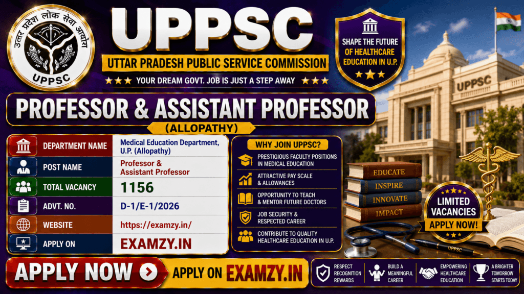 UPPSC Medical Professor Assistant Professor Recruitment