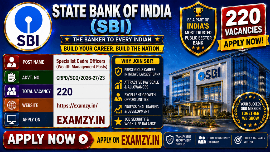 SBI SO Recruitment 2026 Notification OUT for 220 Posts, For Specialist Cadre Officers (SCO), Apply Online Form 1 SBI SO Recruitment 2026