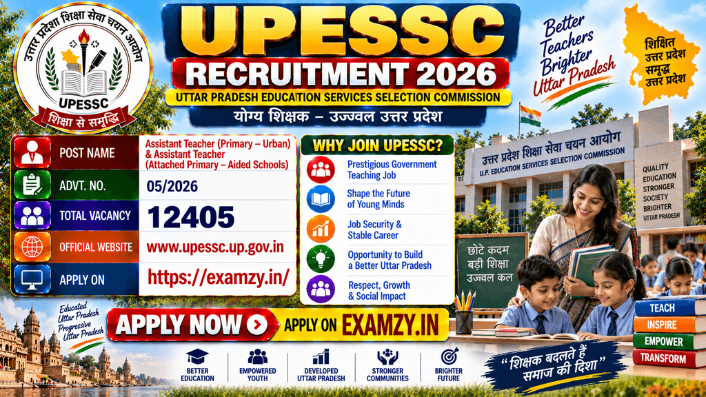 UPESSC UP PRT Assistant Teacher Recruitment 2026 Notification OUT For 12405 Posts, Apply Online Form 1 UPESSC UP PRT Assistant Teacher Recruitment