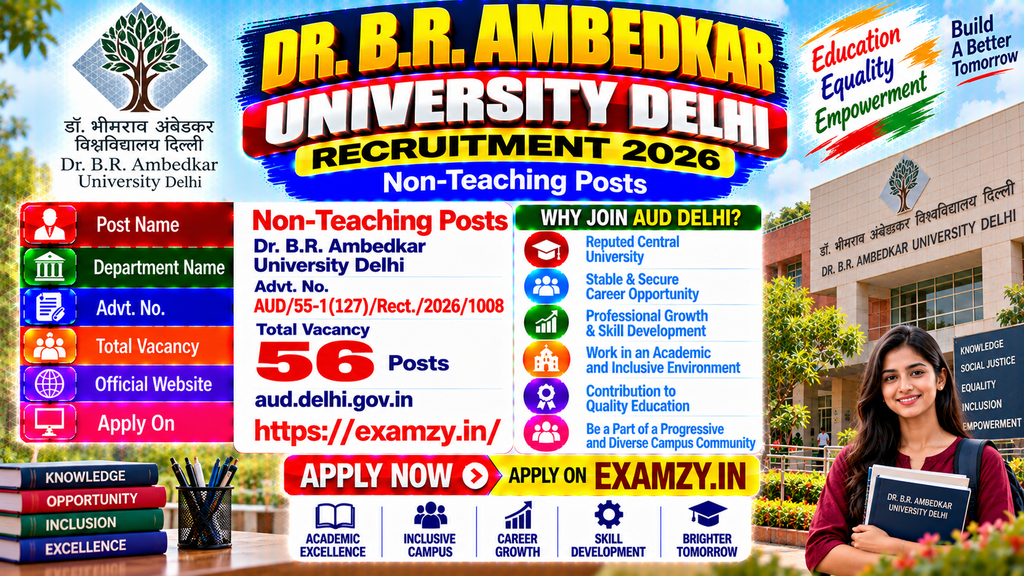 AUD Delhi Recruitment 2026 Poster
