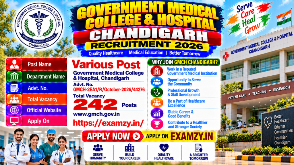 GMCH Chandigarh Medical Officer Recruitment 2026 Notification OUT For 242 Various Posts, Apply Online Form 1 GMCH Chandigarh Medical Officer Recruitment 2026