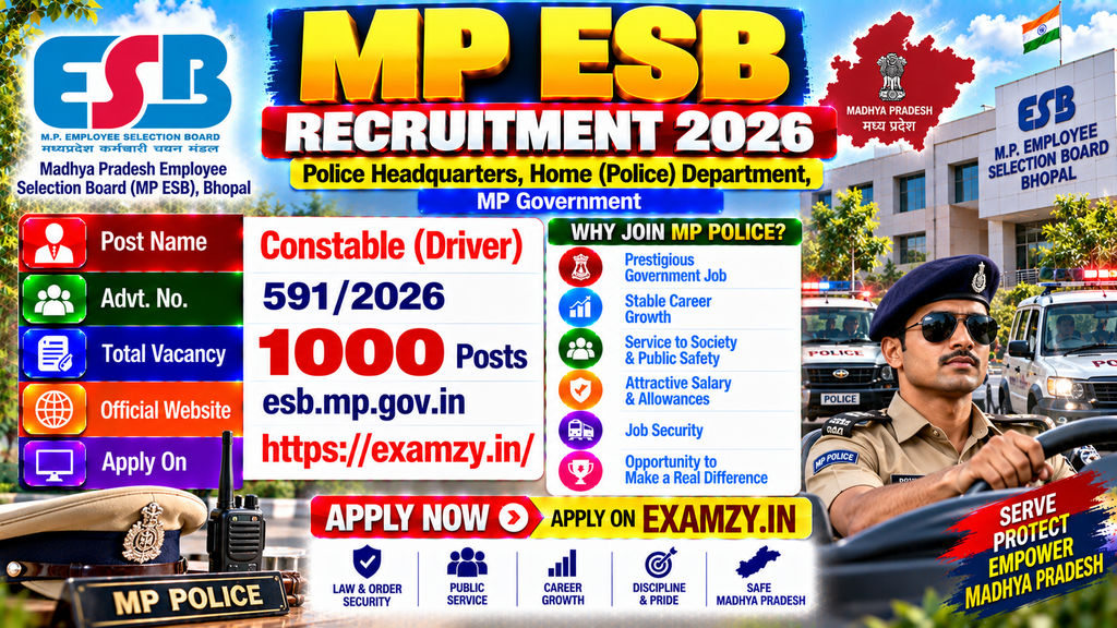 MP ESB Police Constable Driver Recruitment 2026