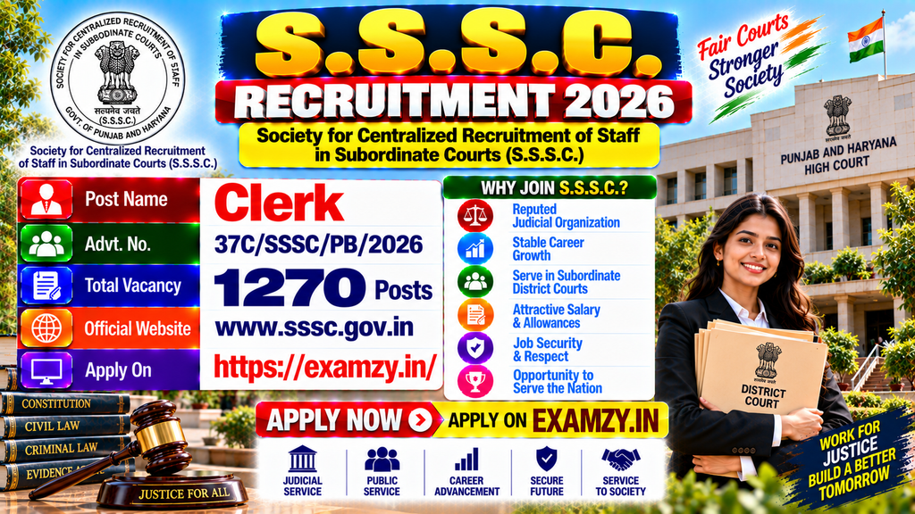 Punjab Haryana High Court Clerk Recruitment 2026
