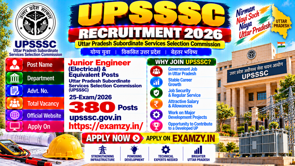 UPSSSC JE Electrical Recruitment 2026 Notification OUT for 380 Posts, Apply Online Form 1 UPSSSC Junior Engineer Recruitment 2026