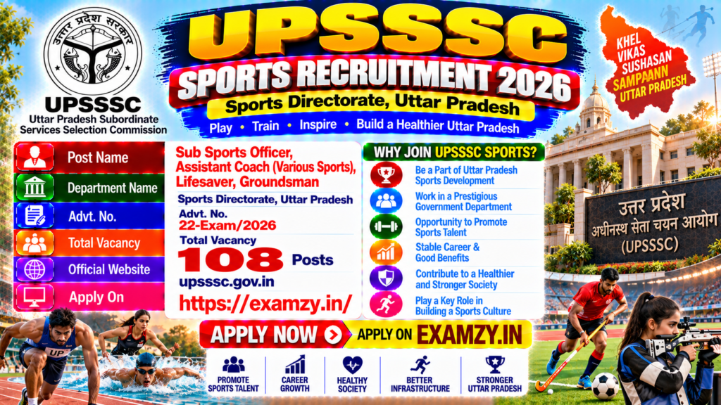 UPSSSC Sports Recruitment 2026 Poster